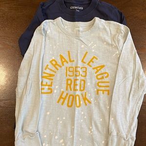 Two long sleeve crewcuts tshirts, size 6/7, VGUC